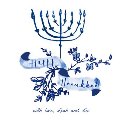 Hand Drawn Happy Hanukkah Personalised Card