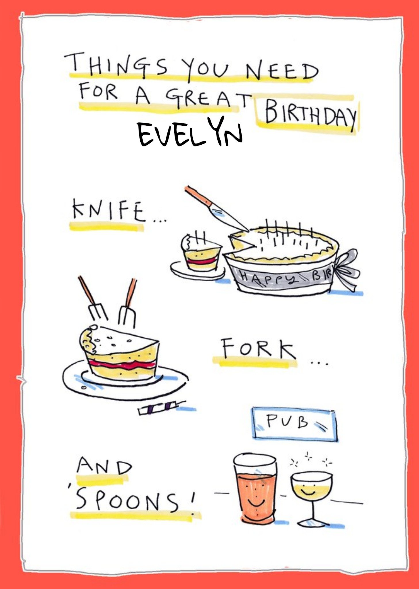 Moonpig Funny Birthday Card - Great Birthday - Cake And Pub
