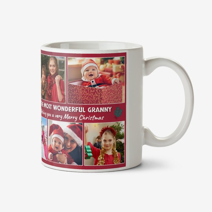 Multi Photo Upload Christmas Mug For Granny