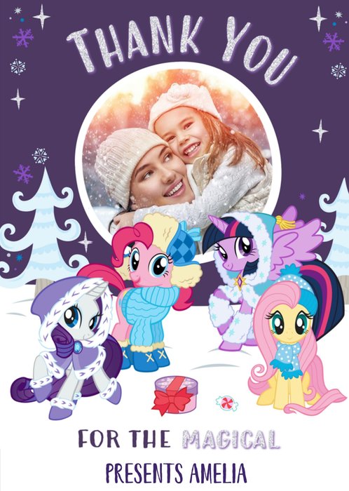 My Little Pony Thank You Christmas Photo Upload Card