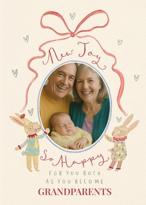 New Joy So Happy Grandparents Photo Upload Card