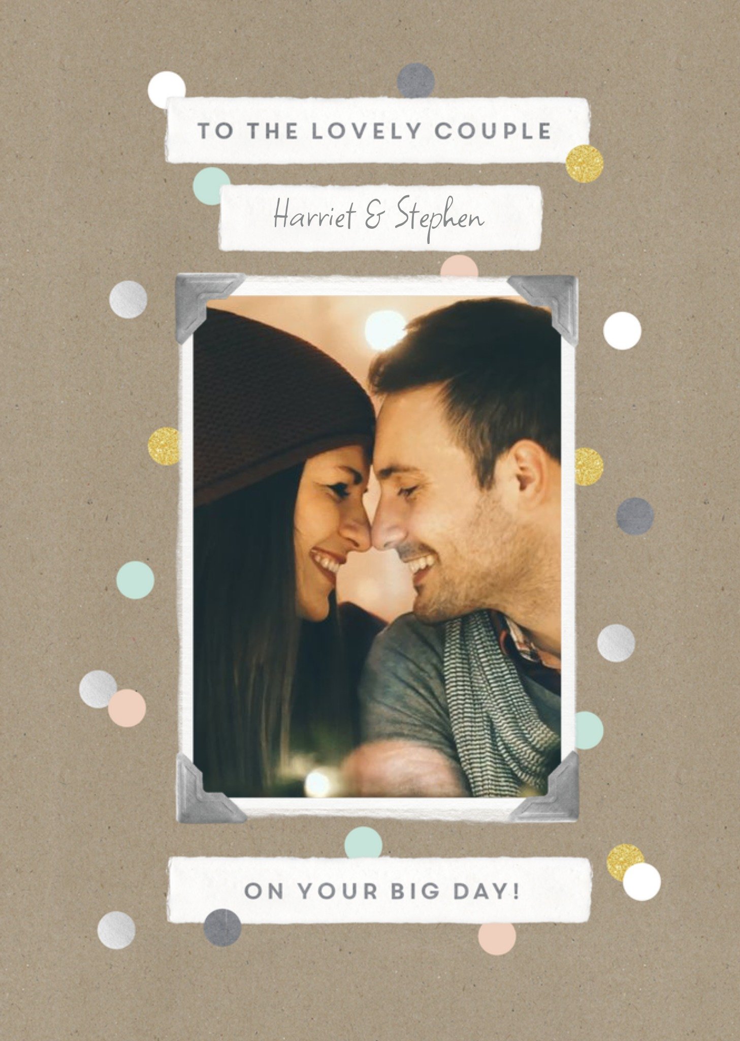 Moonpig Collaged To The Lovely Couple Personalised Text Card
