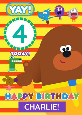 Hey Duggee Kids 4 today Birthday card