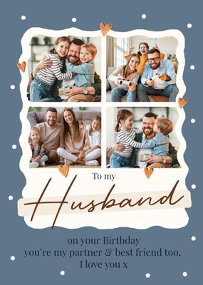 Husband Partner And Best Friend Photo Upload Birthday Card