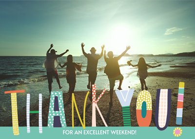 Modern Lettering Photo Upload Thank You Card