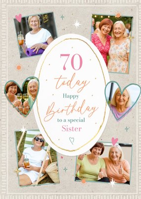 Special Sister Photo Upload 70th Birthday Card