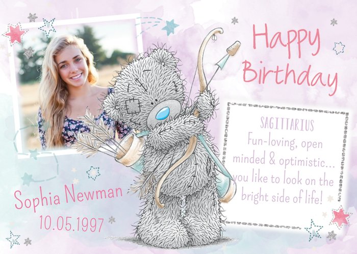 Me To You Tatty Teddy Sagittarius Zodiac Happy Birthday Photo Card