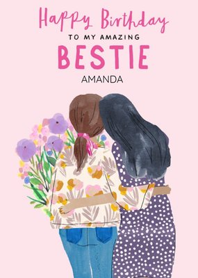 Illustrated Best Friend Birthday Card