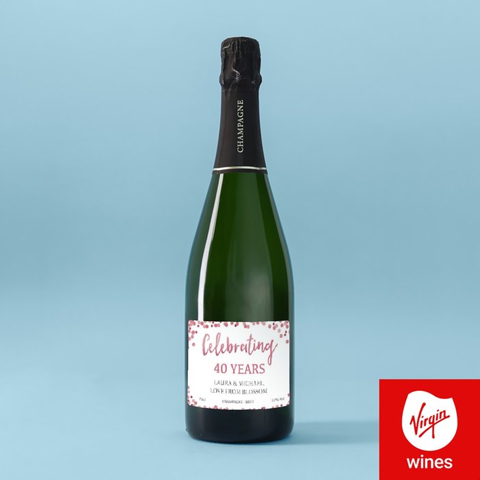Personalised 40th Anniversary Champagne 75cl