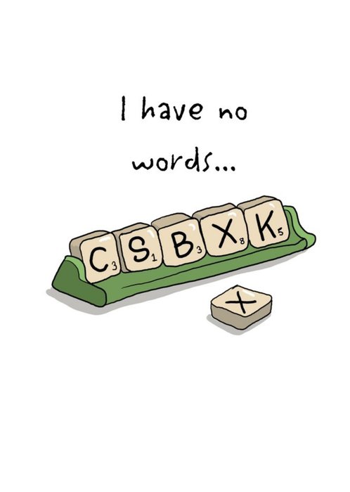 Karen Flanart Illustrated Scrabble Letters Card