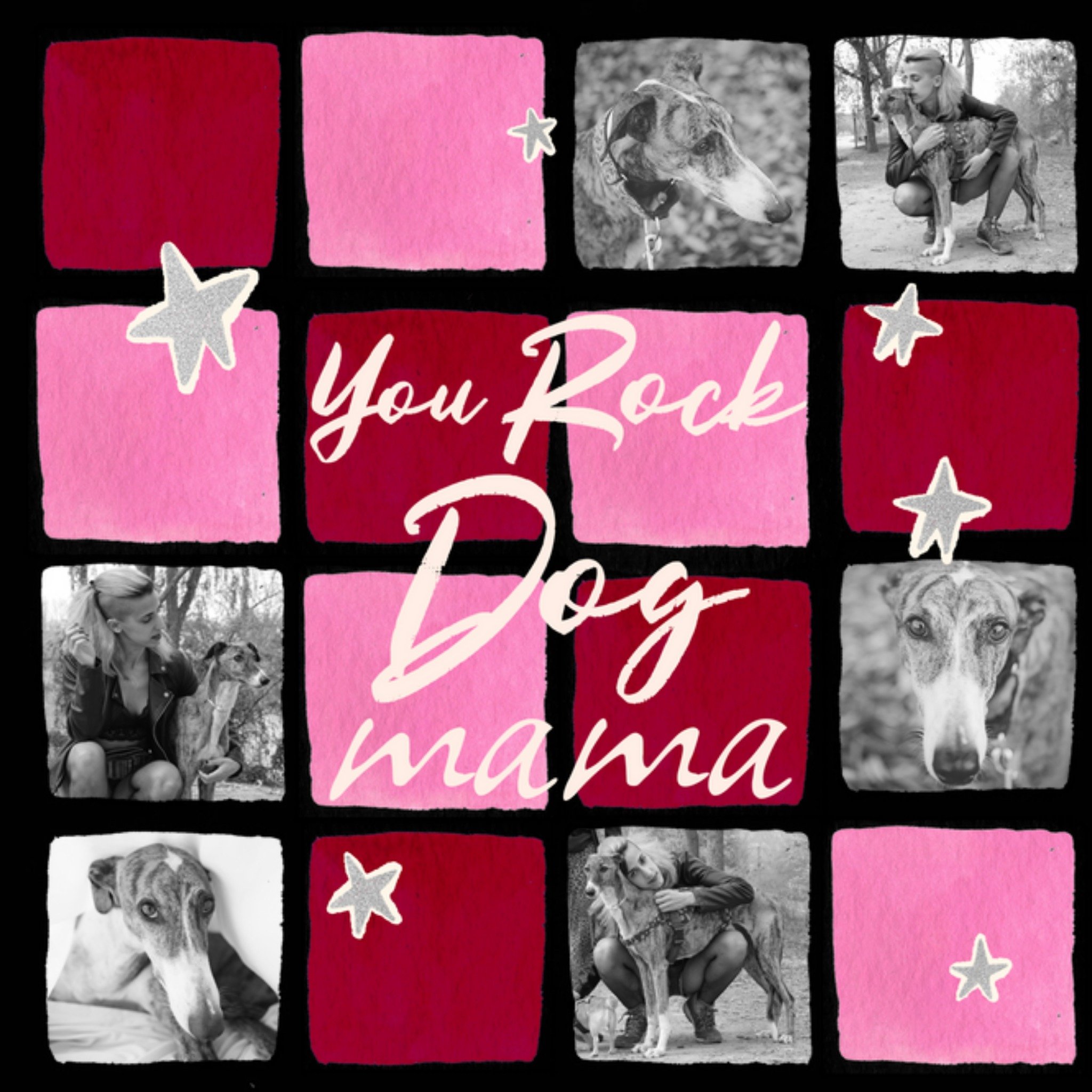 Moonpig You Rock Dog Mam Photo Upload Mother's Day Card, Square