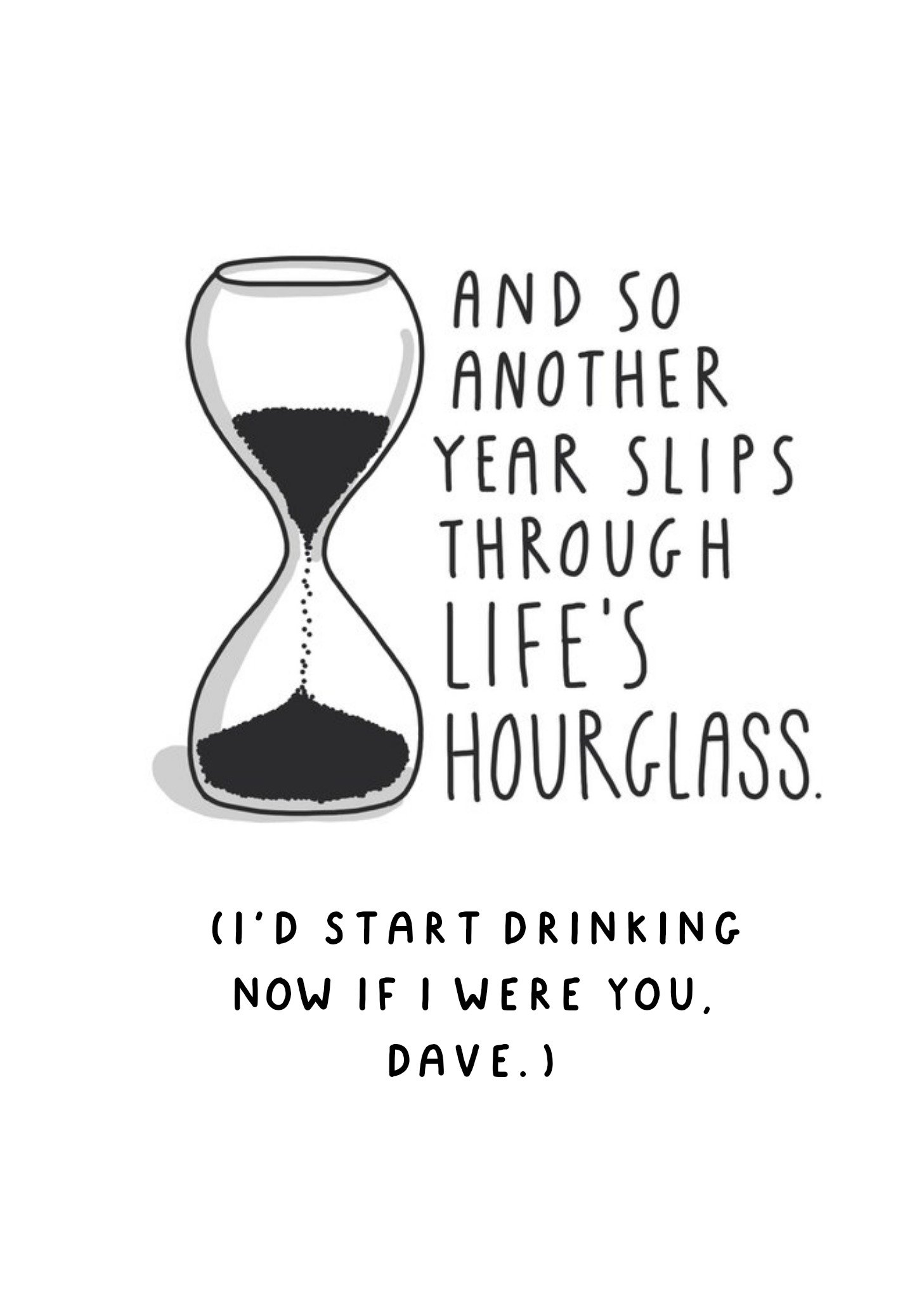 Moonpig Illustration Of An Hourglass Birthday Card
