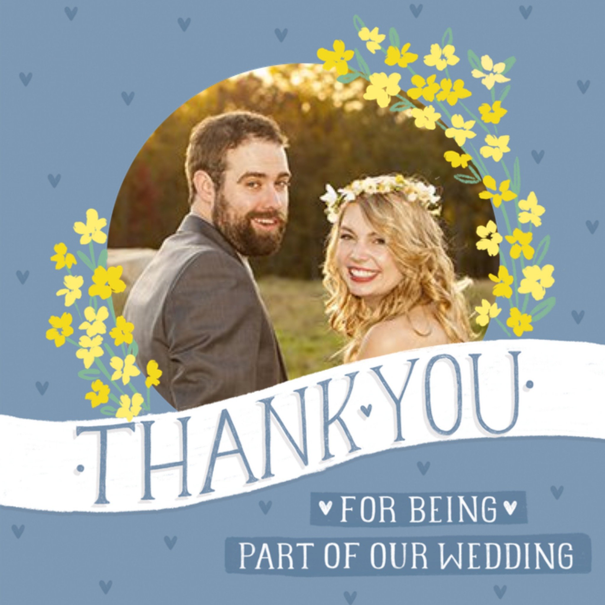 Friends Claire Nicholson Illustration Photo Upload Wedding Thank You Card