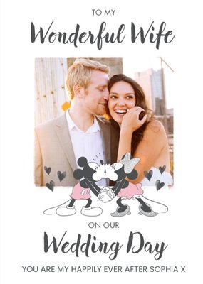 Disney Mickey And Minnie Mouse On our Wedding Day Photo Upload Card