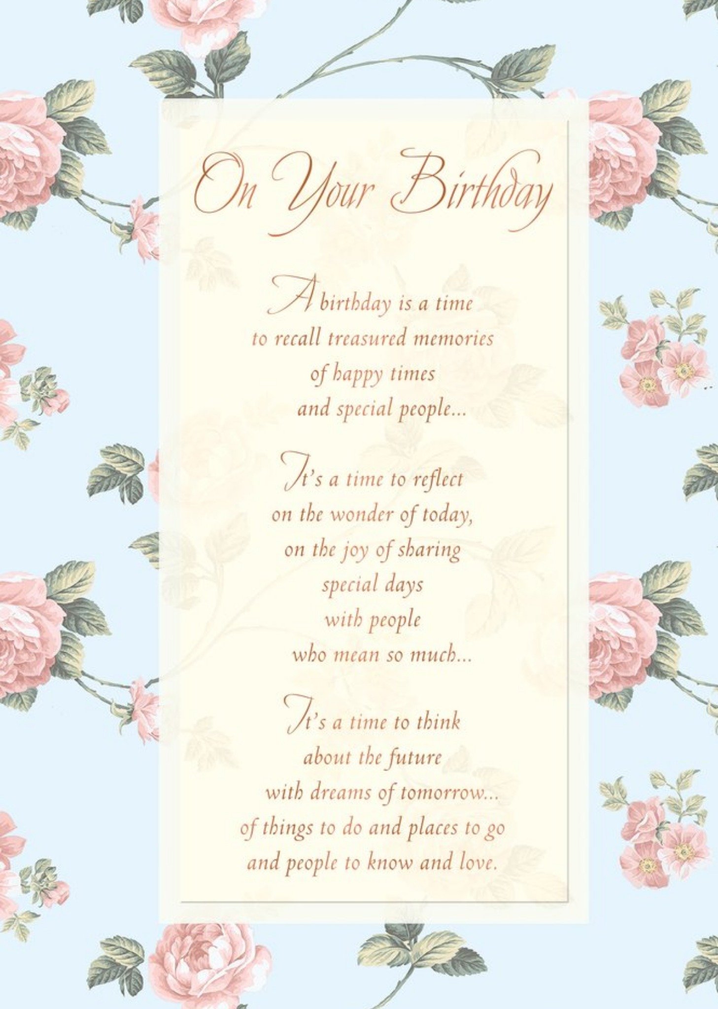 Moonpig Ukg Cute Floral Sentimental Verse Birthday Card