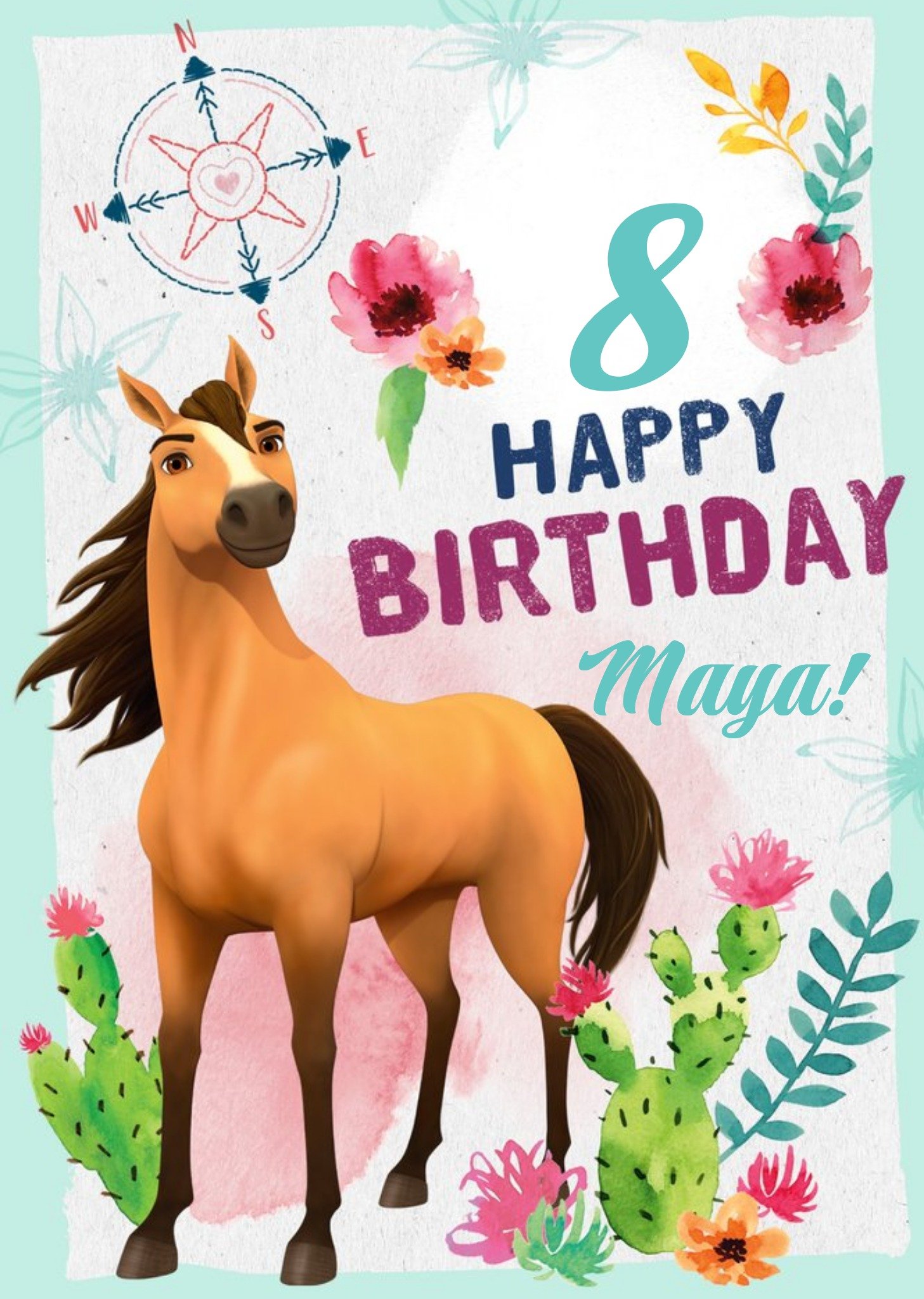 Other Universal Dreamworks Spirit the Horse Riding Free 8th Birthday Card