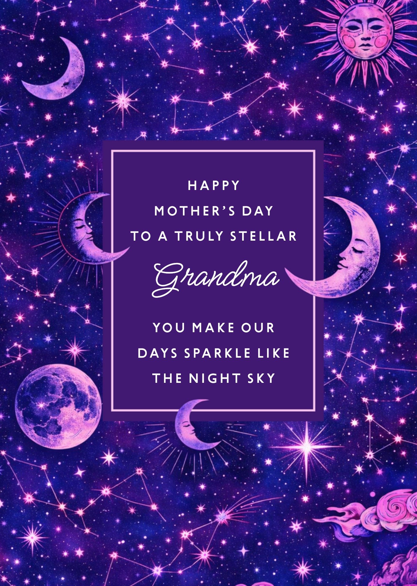 Moonpig Happy MotherâS Day To A Truly Stellar Grandma Illustrated Constellations Ca