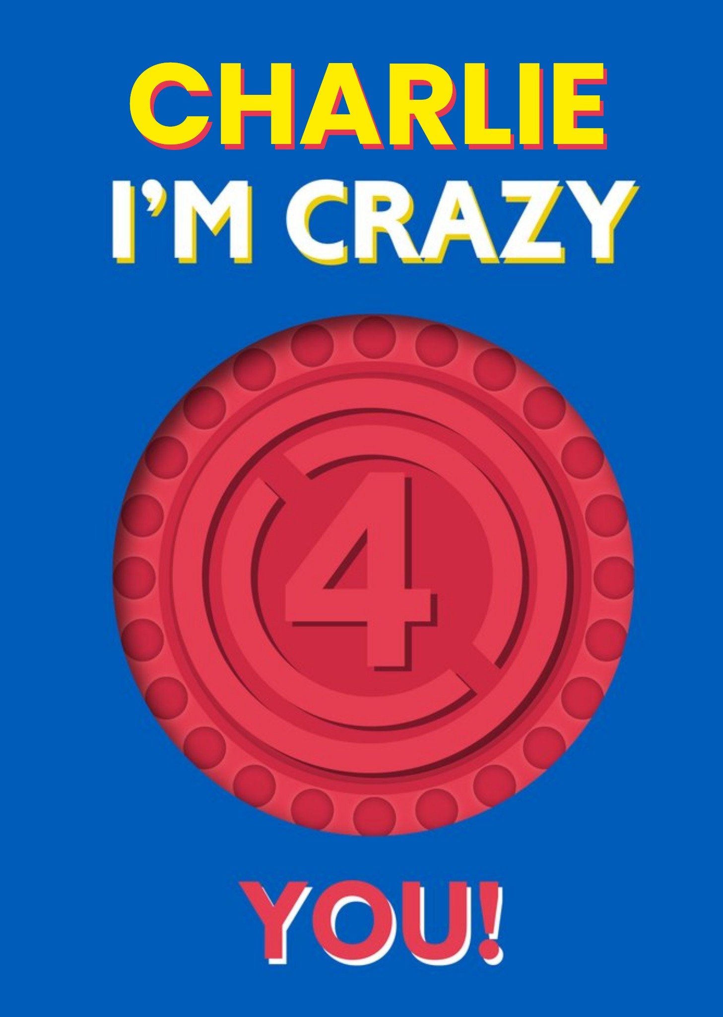 Moonpig Connect Four Crazy 4 You Valentines Or Anniversary Card