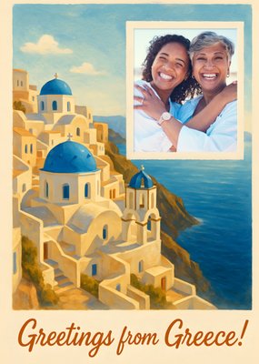 Greetings From Greece Painted Scenery Card