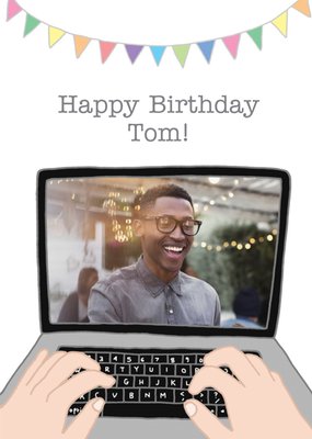 Laptop Photo Upload Birthday Card