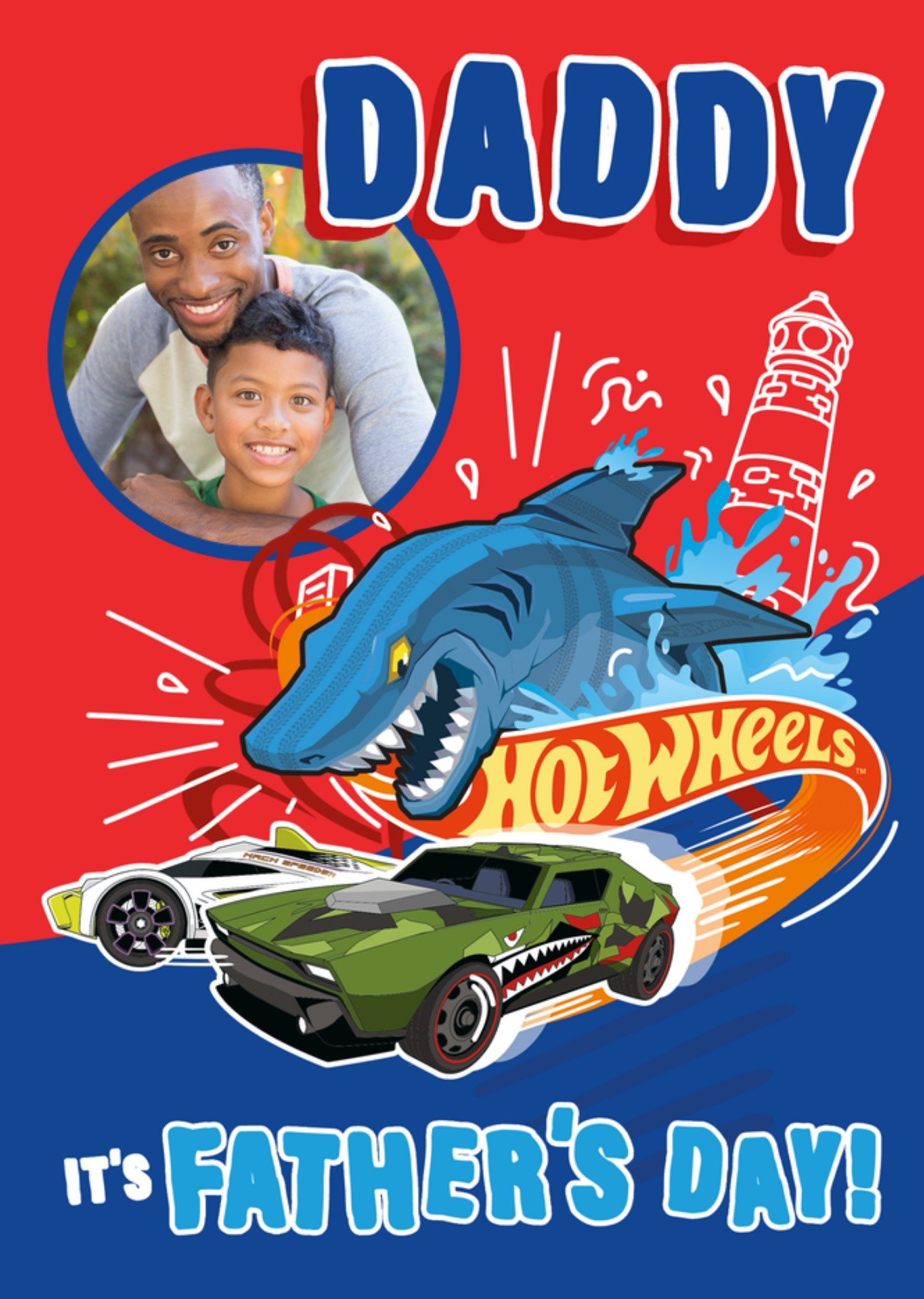 Moonpig Hot Wheels Photo Upload Father's Day Card