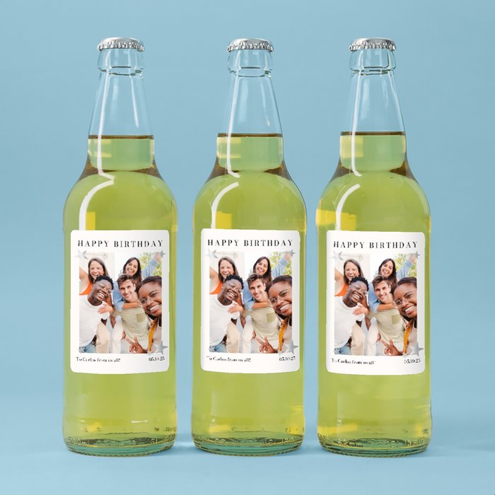 Personalised Photo Happy Birthday Cider Trio 3x500ml