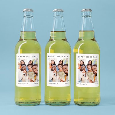 Personalised Photo Happy Birthday Cider Trio 3x500ml