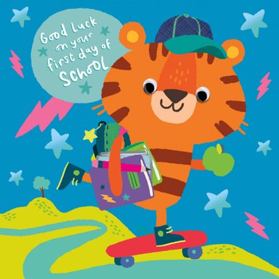 Good Luck On Your First Day Of School Tiger Card