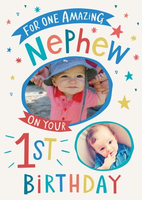 Nephew On Your 1st Birthday Photo Upload Card