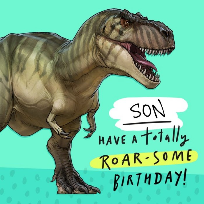 Tyrannosaurus rex son birthday card