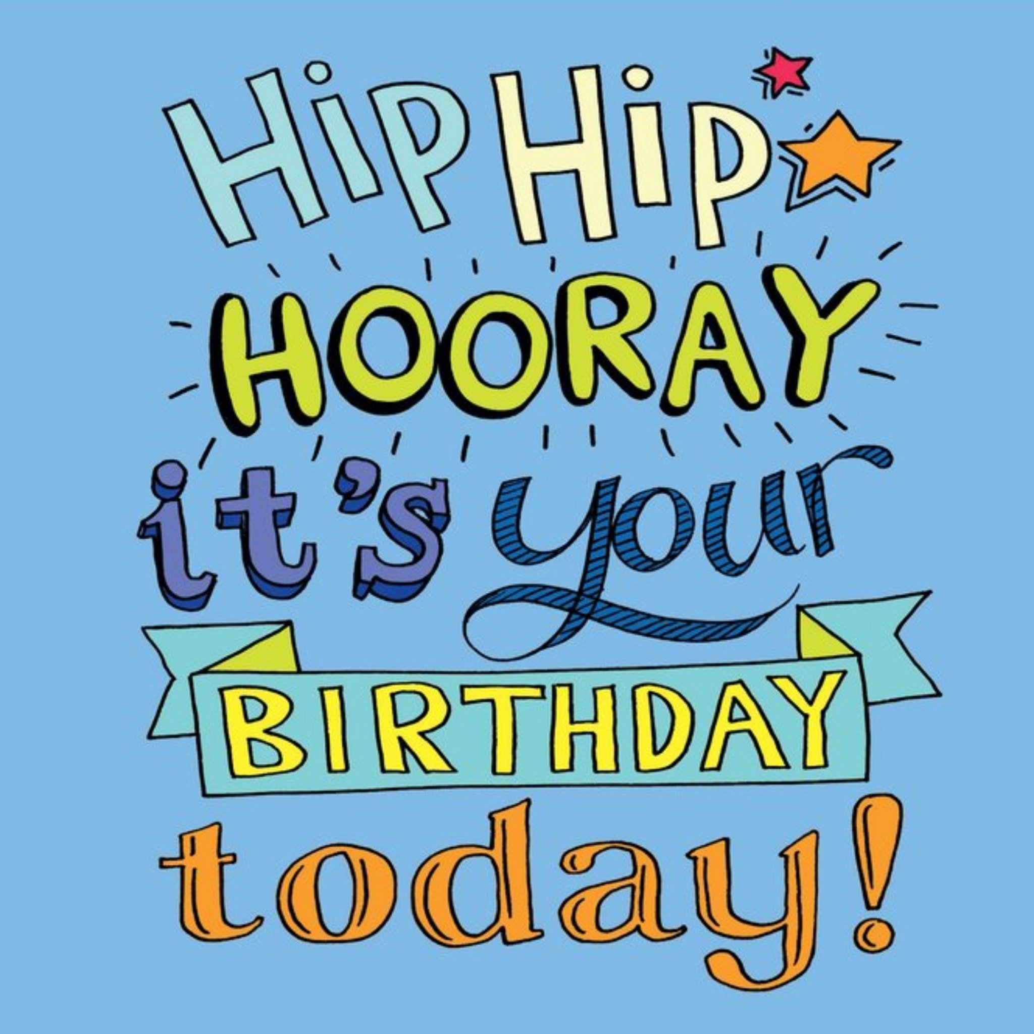 Moonpig Various Styles Of Colourful Typography Birthday Card