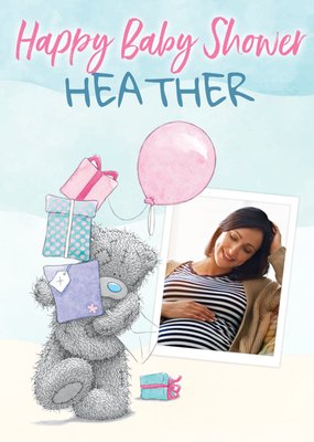 Tatty Teddy Cute Happy Baby Shower Photo Upload Card