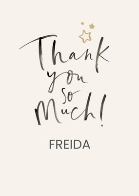 Handwritten Typography On A White Background Thank You So Much Card