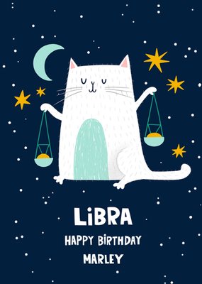 Star Sign Libra Birthday Card