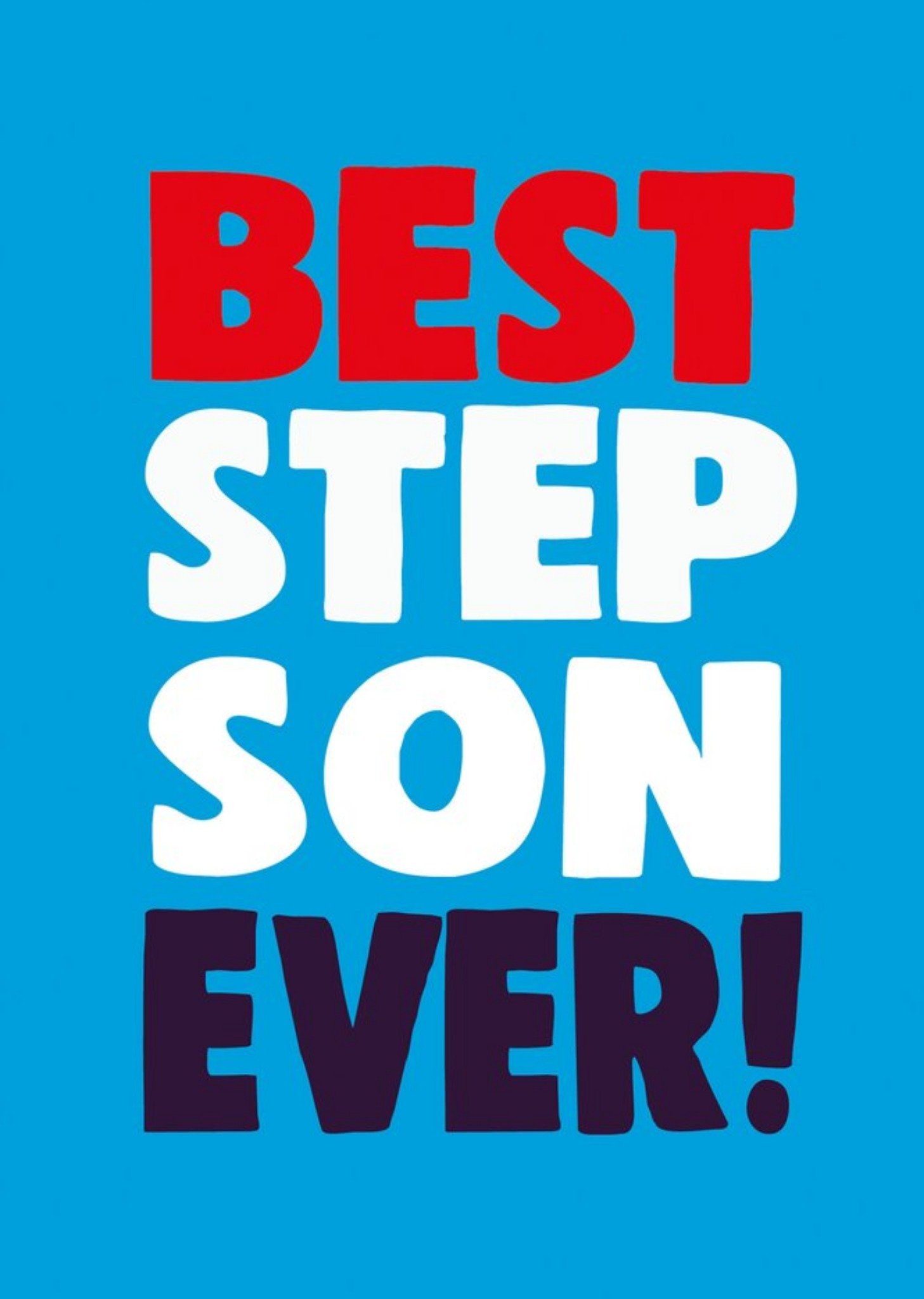 Moonpig Cheeky Chops Step Son Typographic Card