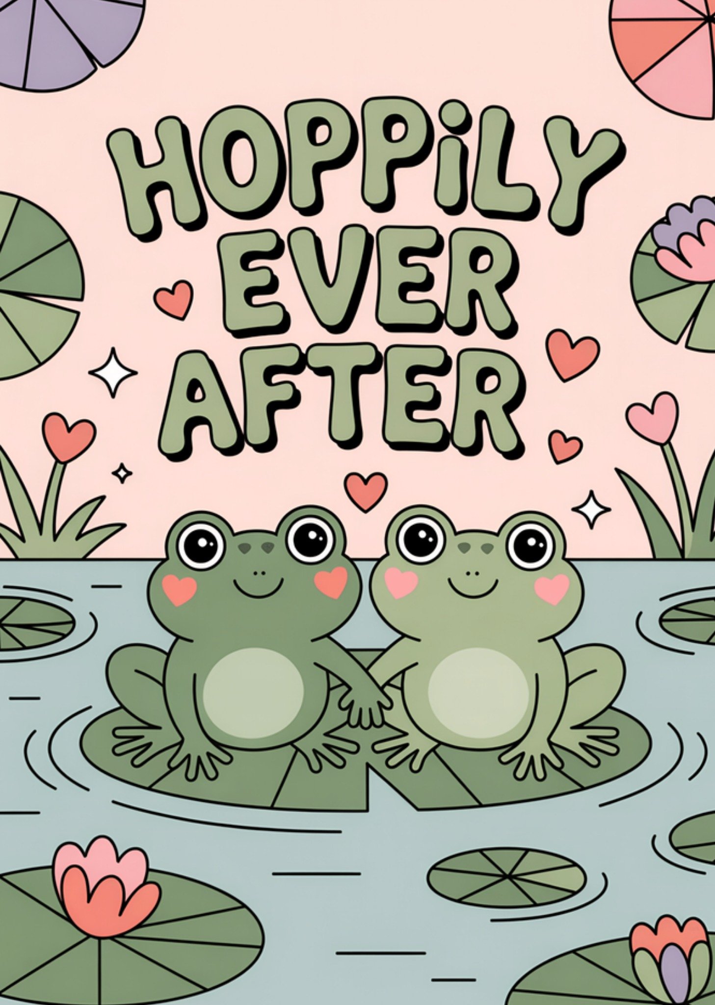 Moonpig Hoppily Ever After Illustrated Card