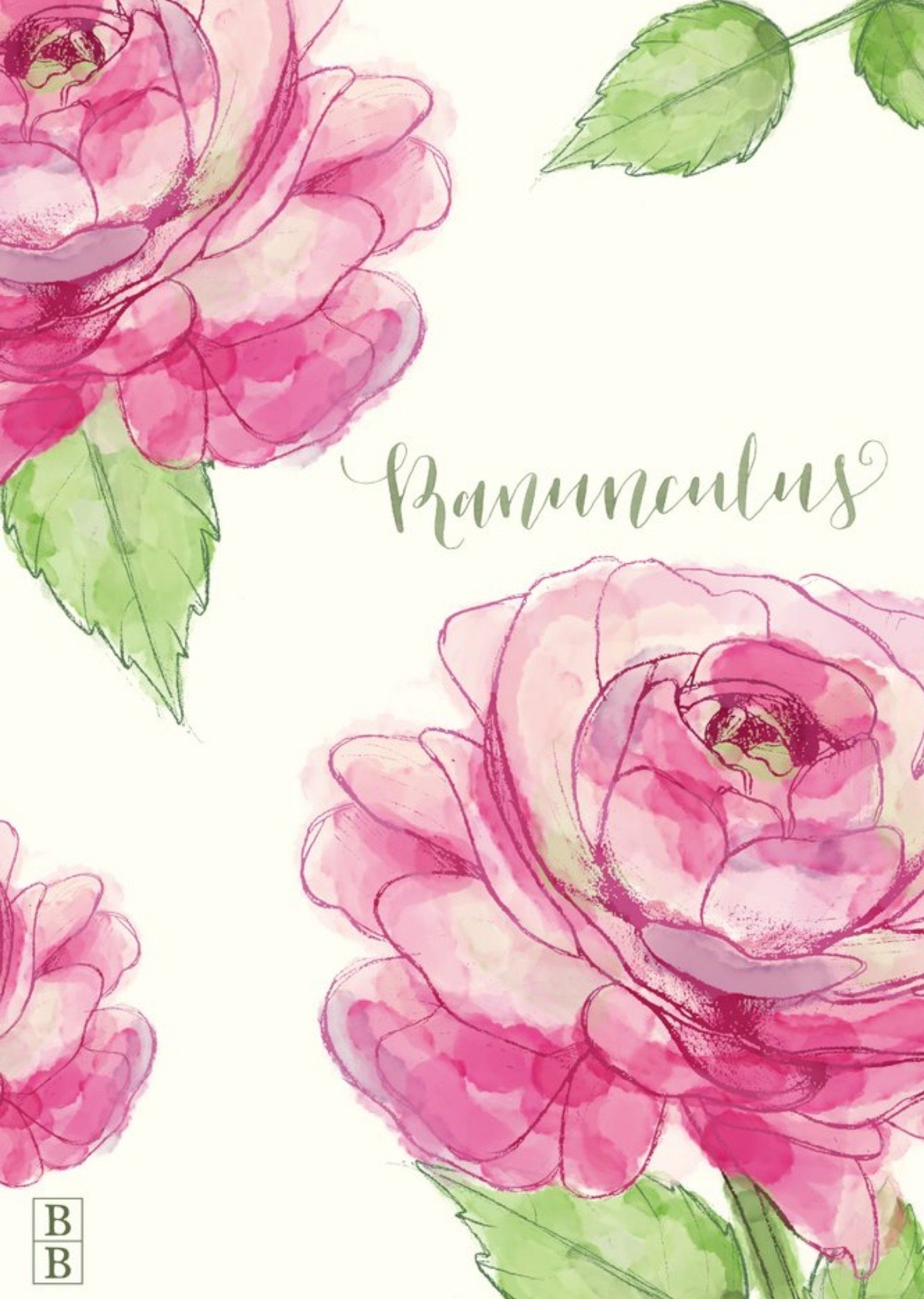Moonpig Pretty Pink Buttercup Flowers Personalised Card