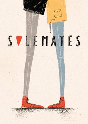 Solemates Couple Sketch Illustrated Valentine's Day Card