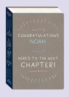 Editable Illustrative Book Congratulations Card