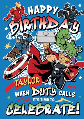 Marvel The Avengers When Duty Calls Happy Birthday  Card