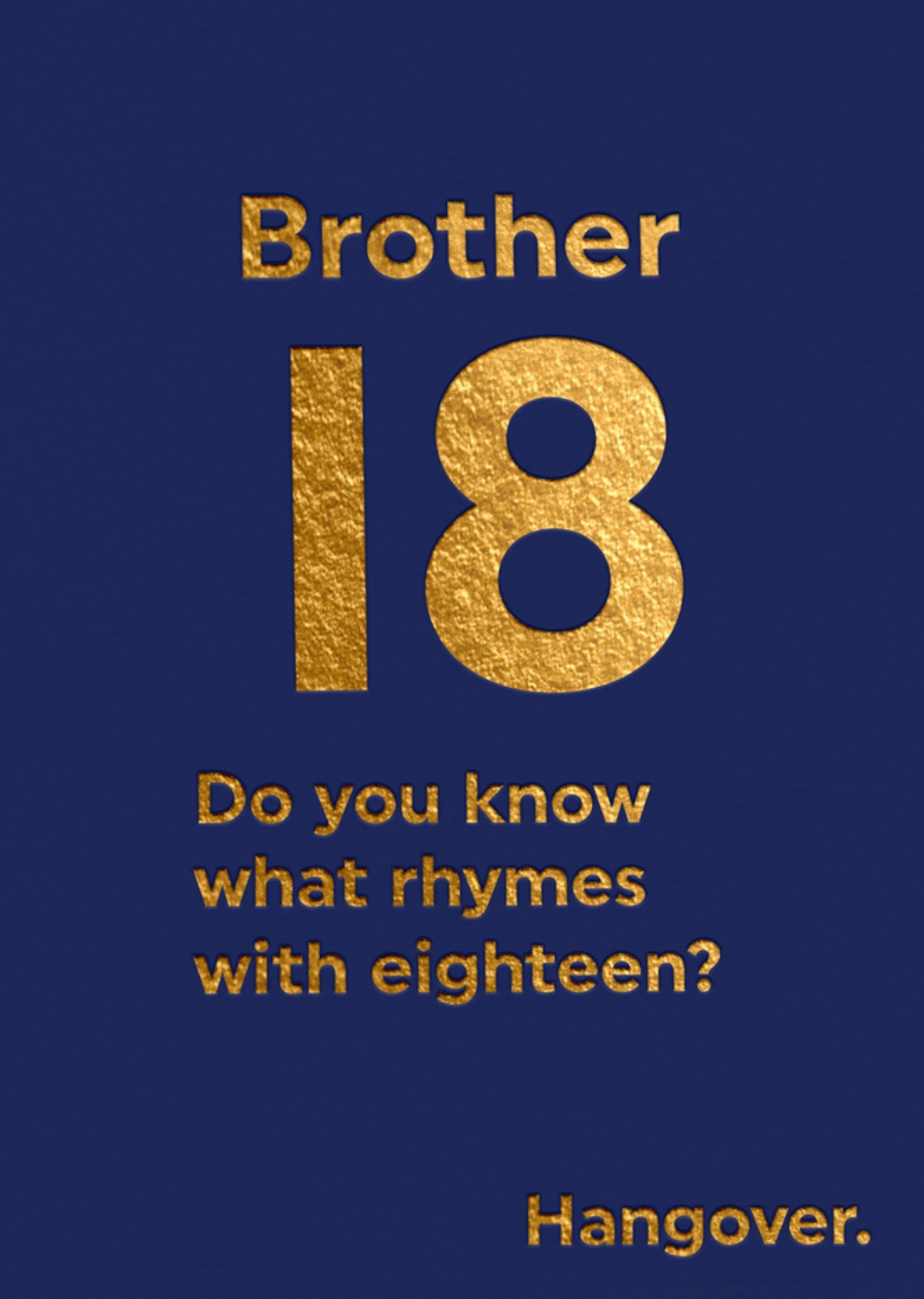 Moonpig Brainbox Candy Brother 18 Today Rhymes With Eighteen Hangover Humorous Typographic Birthday 