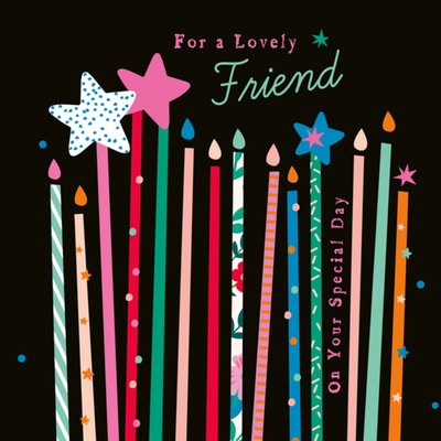 For A Lovely Friend Illustrated Birthday Card
