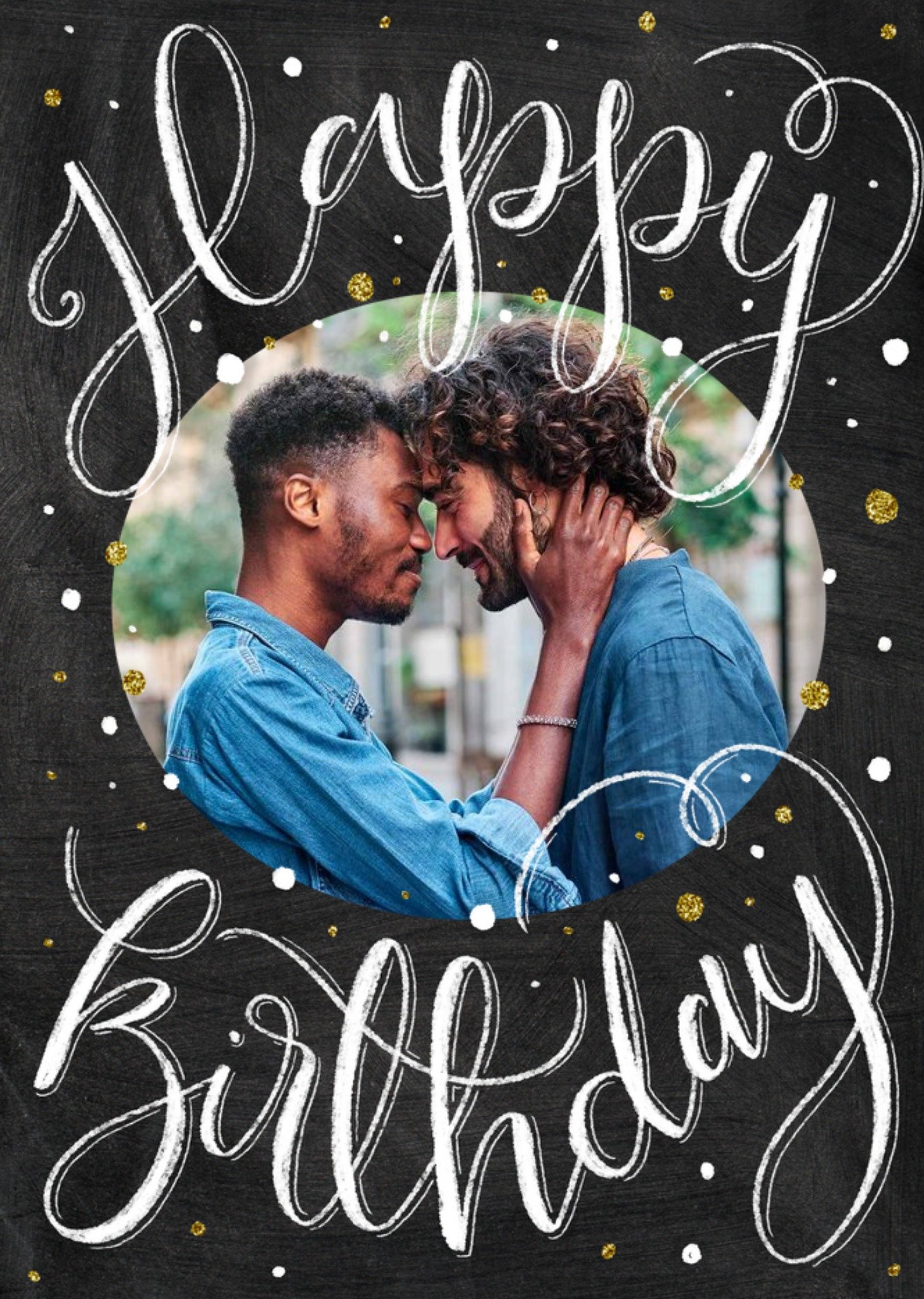 Moonpig Calligraphy Photo Upload Birthday Card