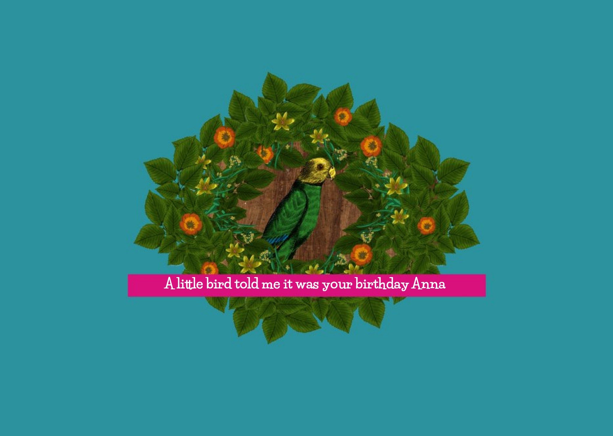Moonpig Birthday Card - Little Bird - Tree - Cut Out - Collage