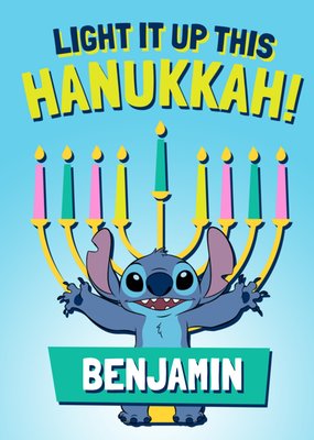 Disney Lilo And Stitch Light It Up This Hanukkah Card