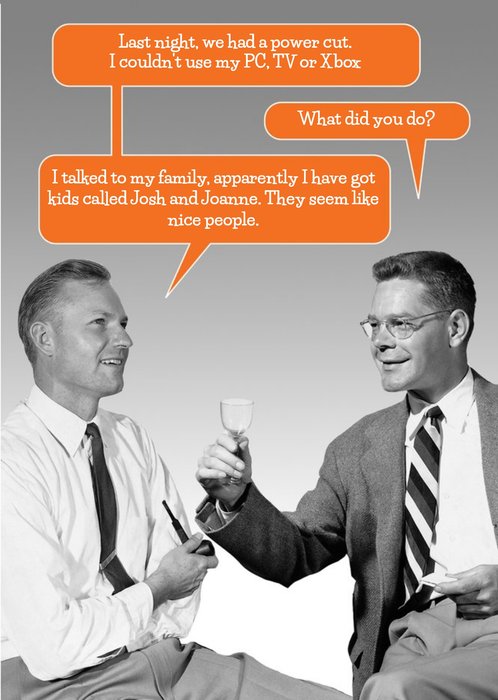 Retro Men Drinking Funny Caption Card