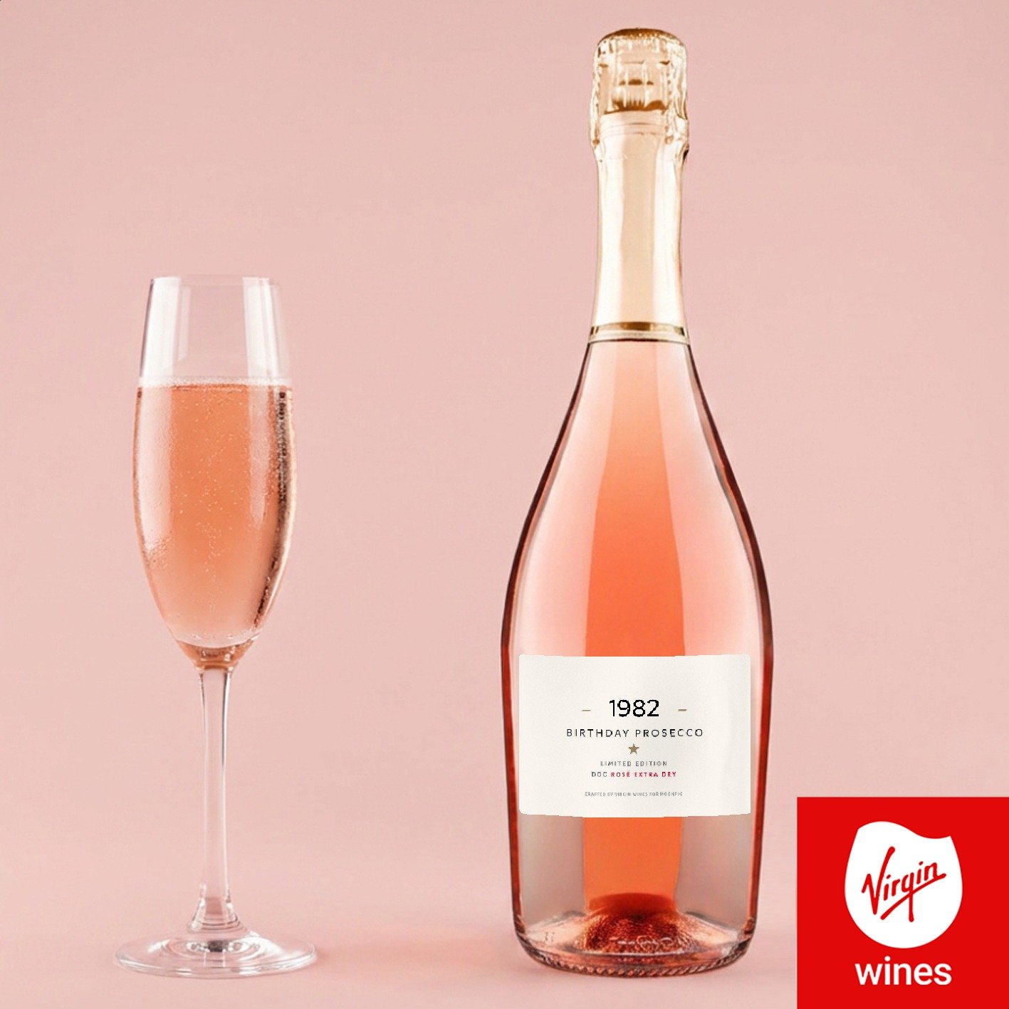 Virgin Wines Personalised Birthday Rose Prosecco