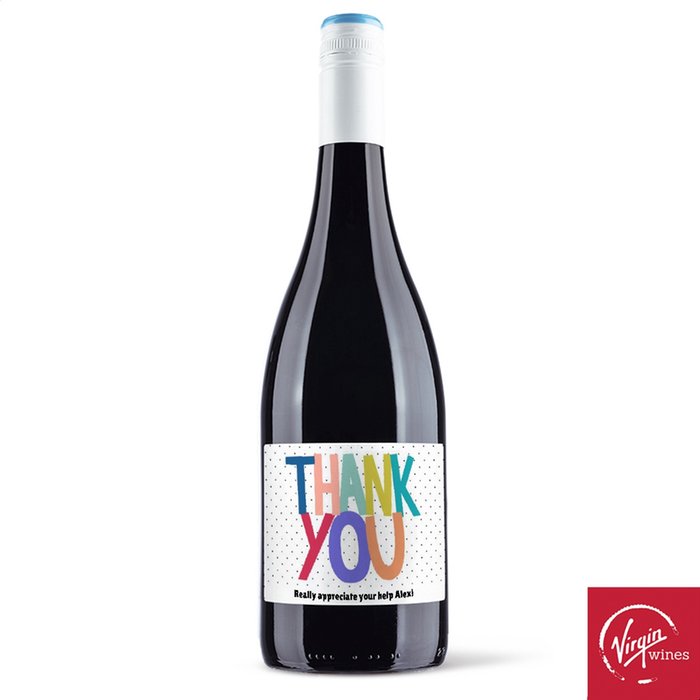 Virgin Wines Personalised Thank You Merlot 75cl 