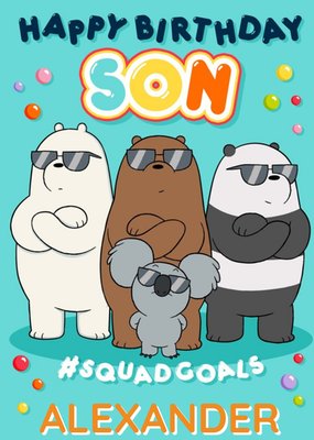 We Bare Bears Happy Birthday Son Personalised Card