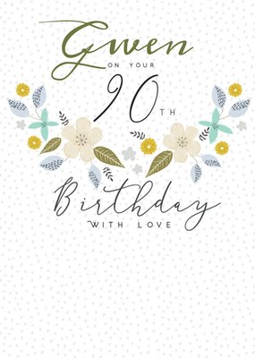 Floral 90th Birthday Card